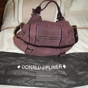 Donald J. Pliner Large, Purple Leather/Suede Tote